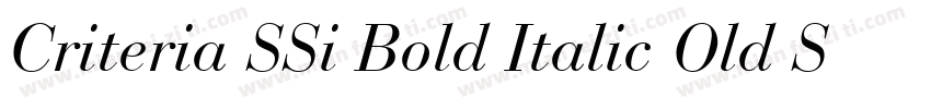 Criteria SSi Bold Italic Old Style Figures字体转换